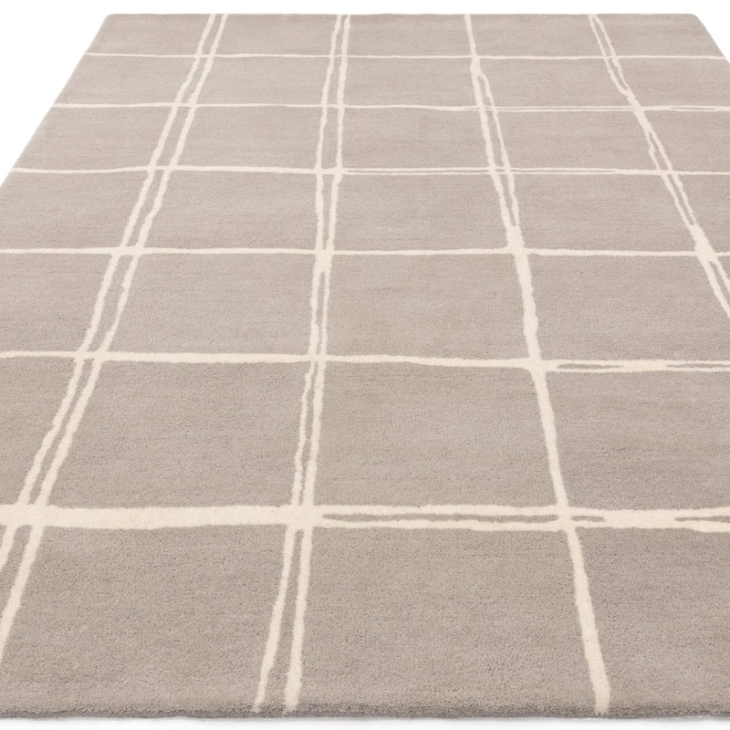 Atmacha Home & Living Rug Albany Grid Silver Rug Modern Rug