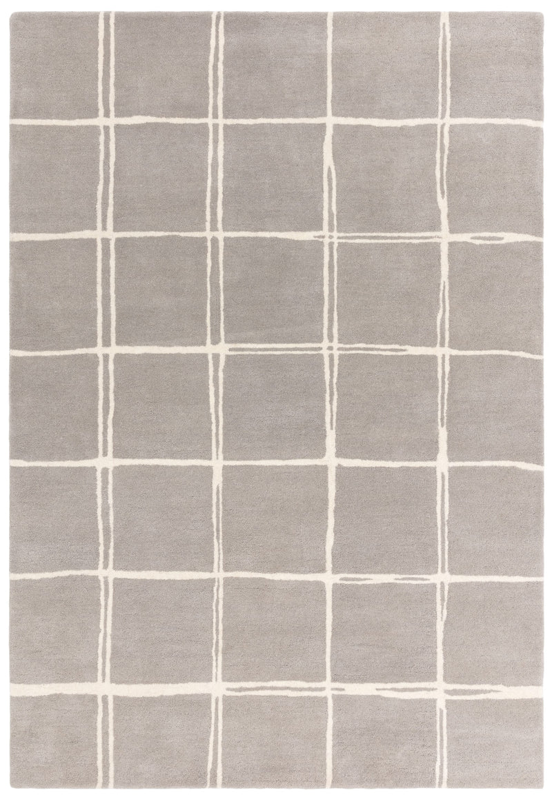 Atmacha Home & Living Rug Albany Grid Silver Rug Modern Rug