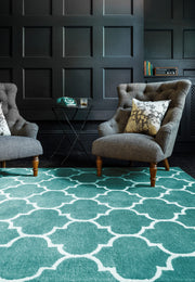 Atmacha Home & Living Rug Albany Ogee Duck Egg Modern Rug