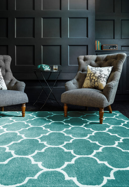 Atmacha Home & Living Rug Albany Ogee Duck Egg Modern Rug