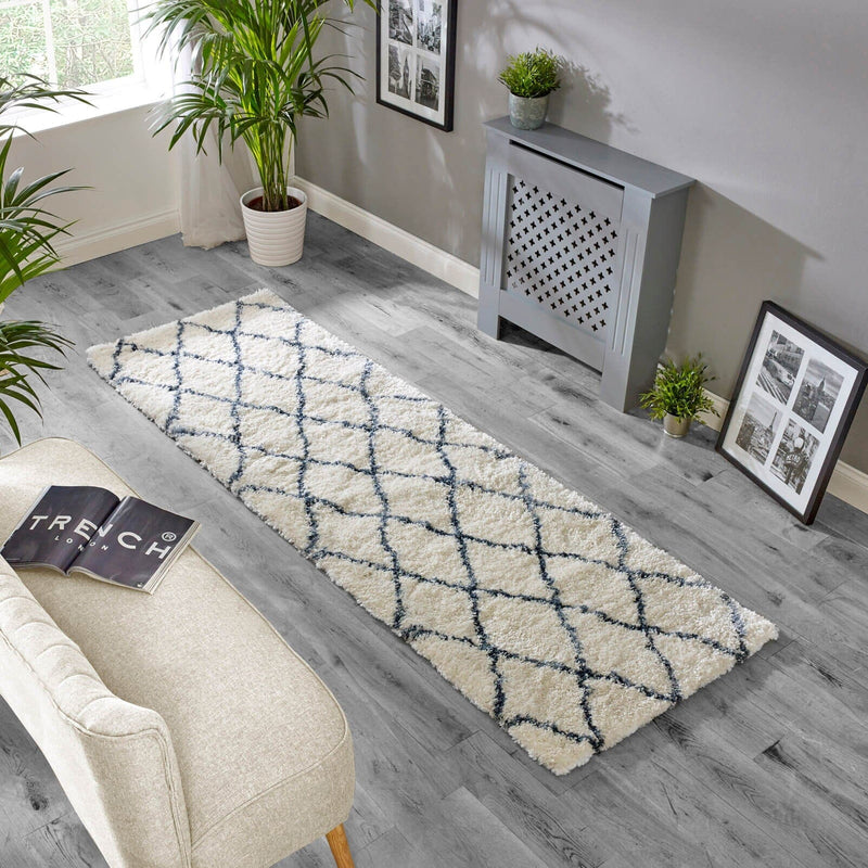 Atmacha Home & Living Rug Alto AL03 Cream & Blue Boho Rug