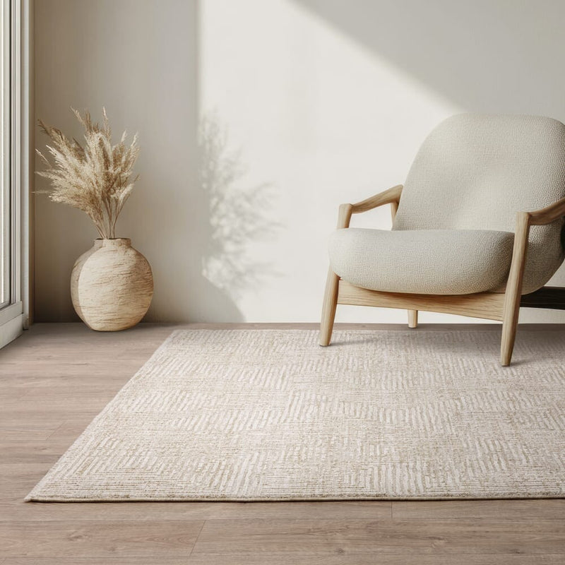Atmacha Home & Living Rug Antibes AN03 White/Grey Grid Modern Rug