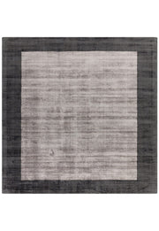 Atmacha Home & Living Rug Blade Border Charcoal/Silver Plain Rug