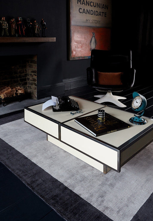 Atmacha Home & Living Rug Blade Border Charcoal/Silver Plain Rug