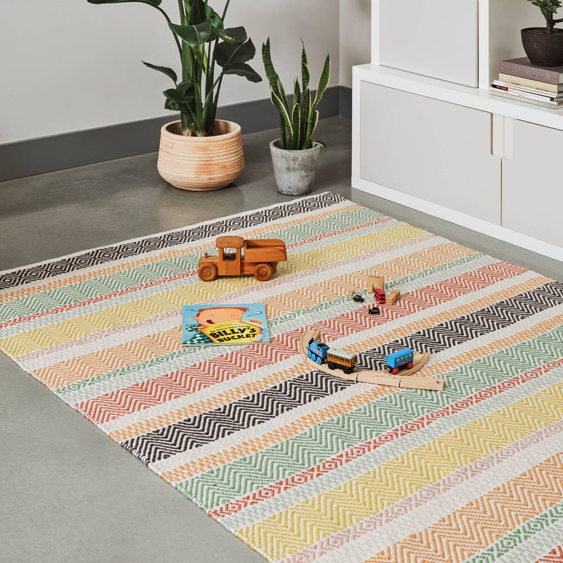 Atmacha Home & Living Rug Boardwalk Pastel Multi - Flatweave Rug