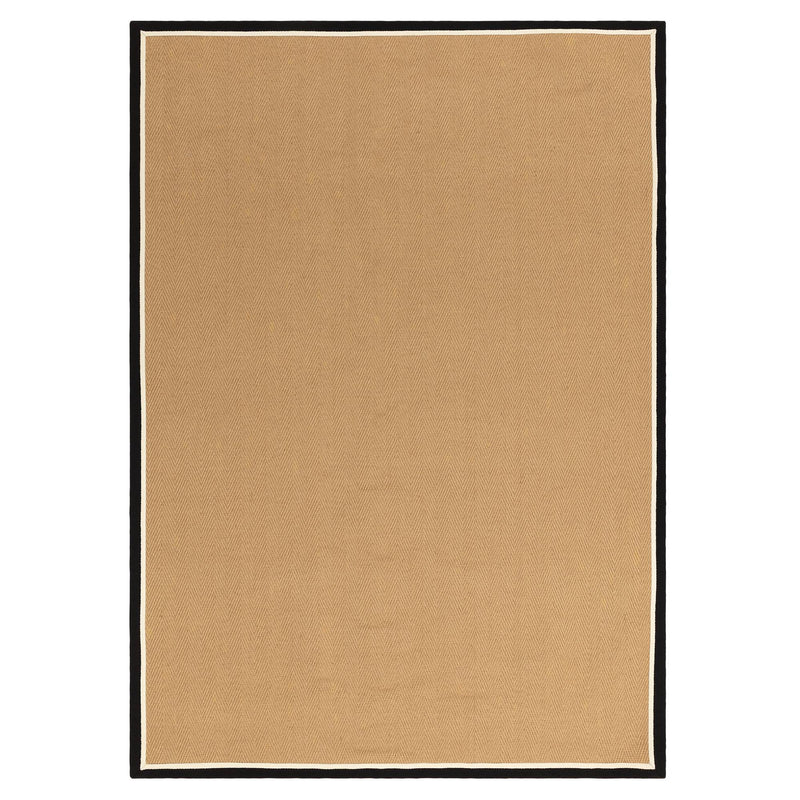 Atmacha Home & Living Rug Bordo Herringbone Charcoal Cream - Beige/Natural - Flatweave Rug