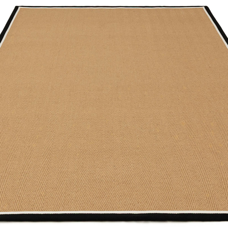 Atmacha Home & Living Rug Bordo Herringbone Charcoal Cream - Beige/Natural - Flatweave Rug