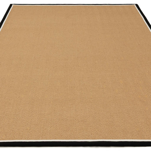 Atmacha Home & Living Rug Bordo Herringbone Charcoal Cream - Beige/Natural - Flatweave Rug
