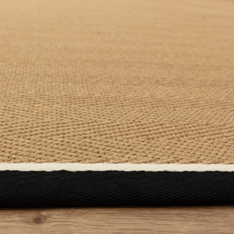Atmacha Home & Living Rug Bordo Herringbone Charcoal Cream - Beige/Natural - Flatweave Rug