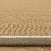 Atmacha Home & Living Rug Bordo Herringbone Khaki Cream - Beige/Natural - Flatweave Rug