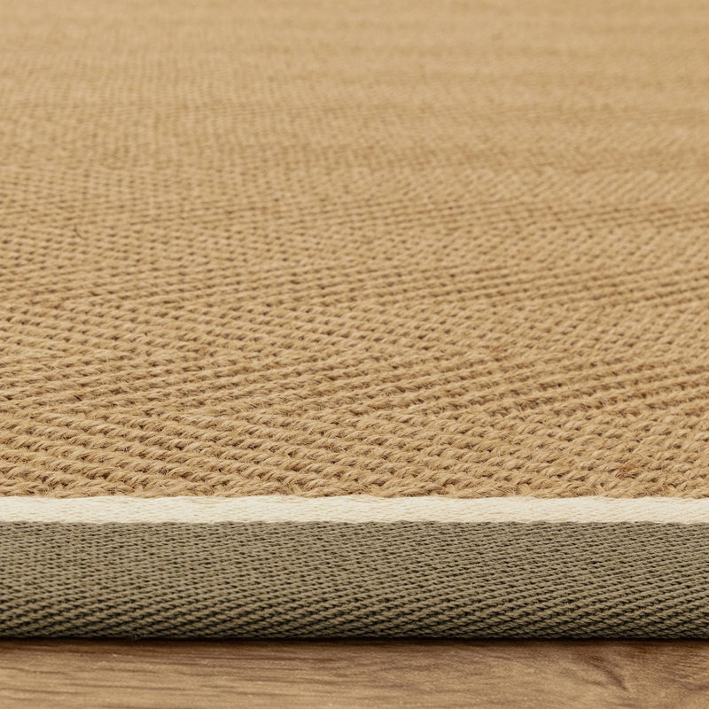 Atmacha Home & Living Rug Bordo Herringbone Khaki Cream - Beige/Natural - Flatweave Rug