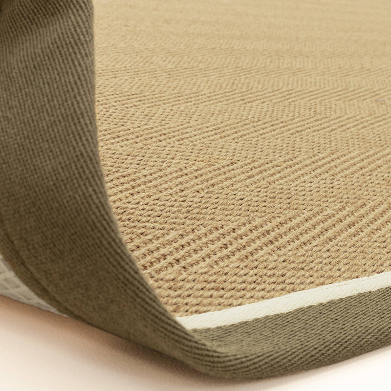Atmacha Home & Living Rug Bordo Herringbone Khaki Cream - Beige/Natural - Flatweave Rug