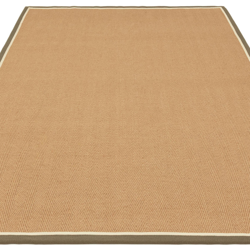 Atmacha Home & Living Rug Bordo Herringbone Khaki Cream - Beige/Natural - Flatweave Rug
