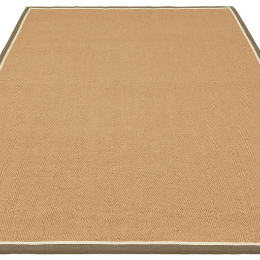 Atmacha Home & Living Rug Bordo Herringbone Khaki Cream - Beige/Natural - Flatweave Rug