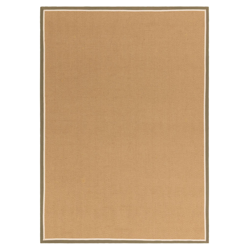 Atmacha Home & Living Rug Bordo Herringbone Khaki Cream - Beige/Natural - Flatweave Rug