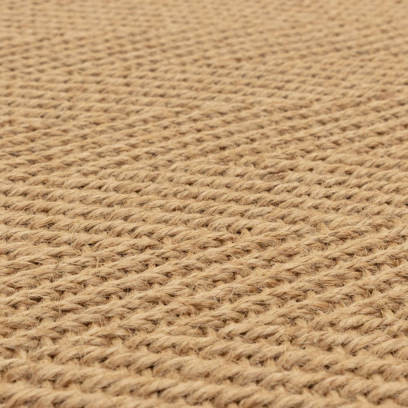 Atmacha Home & Living Rug Bordo Herringbone Linen Cream - Beige/Natural - Flatweave Rug