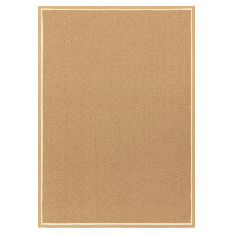 Atmacha Home & Living Rug Bordo Herringbone Linen Cream - Beige/Natural - Flatweave Rug