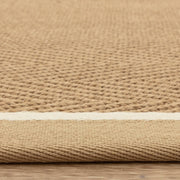 Atmacha Home & Living Rug Bordo Herringbone Linen Cream - Beige/Natural - Flatweave Rug