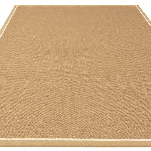 Atmacha Home & Living Rug Bordo Herringbone Linen Cream - Beige/Natural - Flatweave Rug