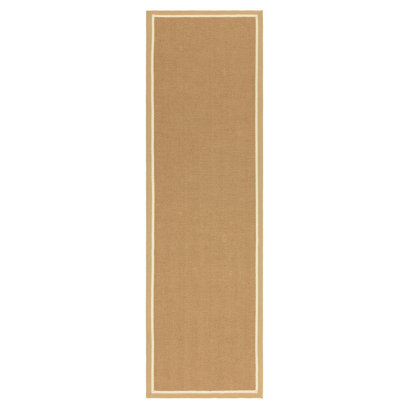 Atmacha Home & Living Rug Bordo Herringbone Linen Cream - Beige/Natural - Flatweave Rug