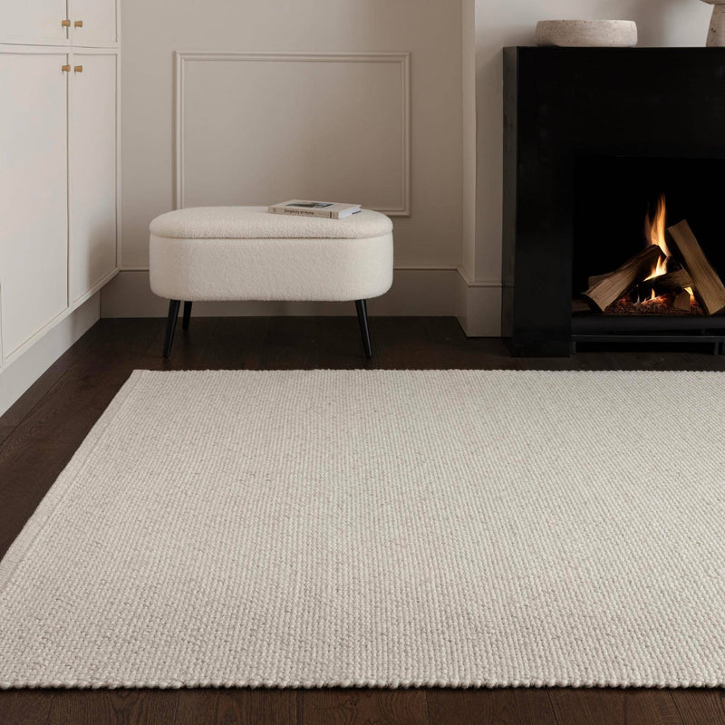 Atmacha Home & Living Rug Finley Ivory Marl - Cream/White - Plain Rug