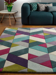 Atmacha Home & Living Rug Funk Chevron Blue Green Modern Rug