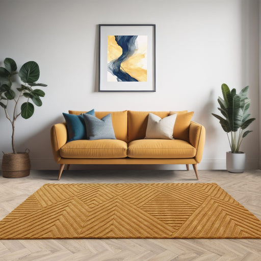 Atmacha Home & Living Rug Hague Ochre Rug Plain Rug