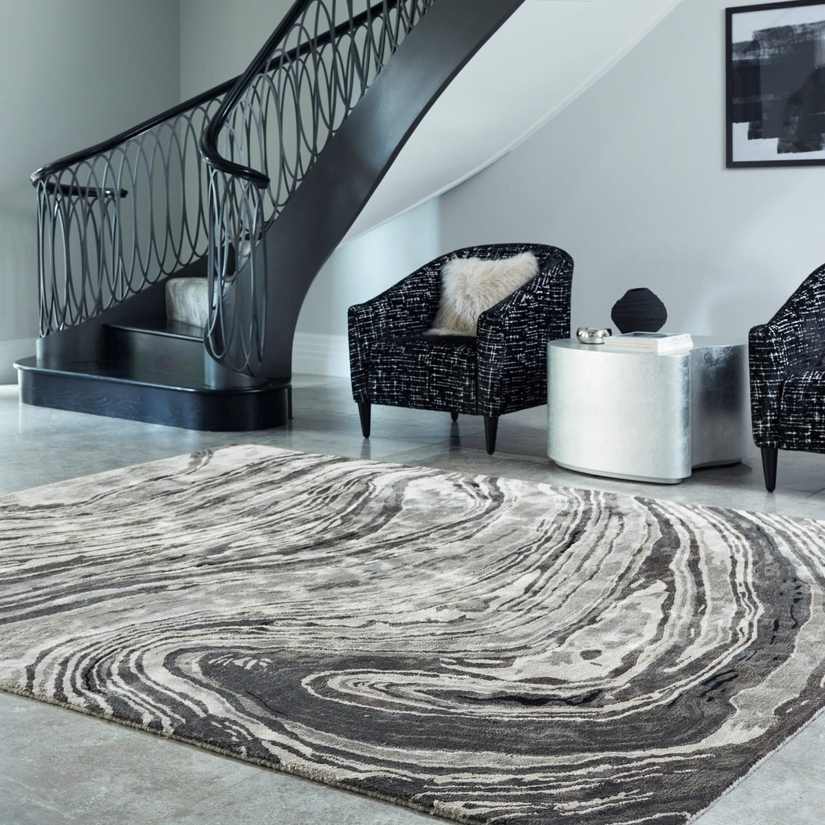 Katherine Carnaby Tuscany Marquina Marble Rug - TUSC Rug — Atmacha Home ...