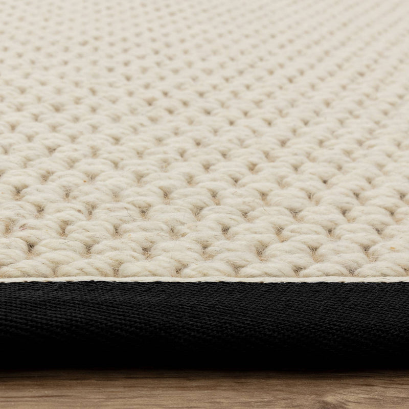 Atmacha Home & Living Rug Korra Double Loop Charcoal Cream - Beige/Natural - Flatweave Rug