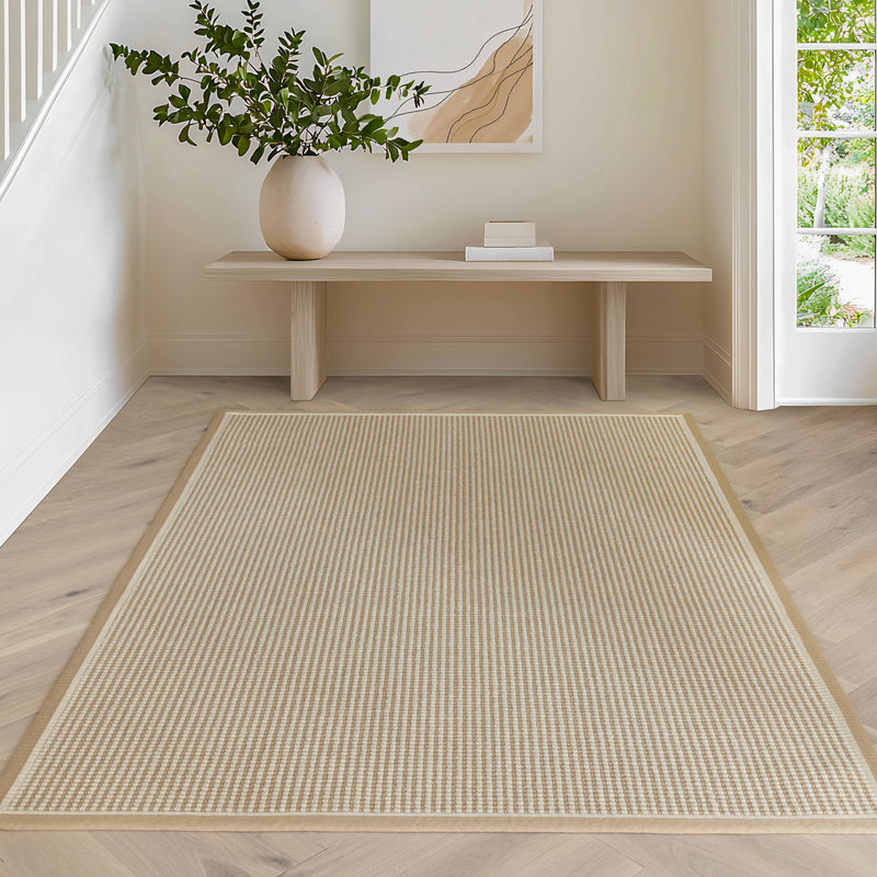 Atmacha Home & Living Rug Korra Loop Linen Cream - Beige/Natural - Flatweave Rug