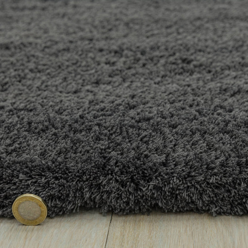 Atmacha Home & Living Rug Lulu Charcoal - Grey/Silver - Shaggy Rug