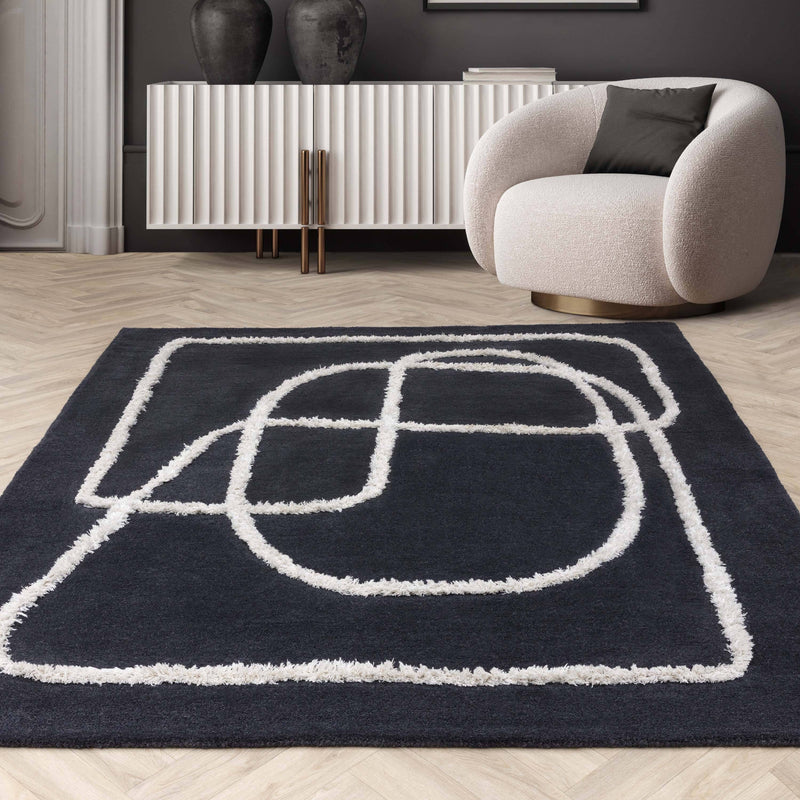 Atmacha Home & Living Rug Matrix Infinity Charcoal - Black - Modern Rug