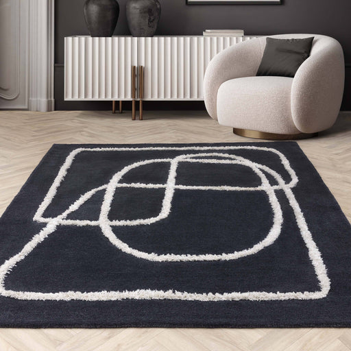 Atmacha Home & Living Rug Matrix Infinity Charcoal - Black - Modern Rug