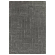 Atmacha Home & Living Rug Maze Charcoal - Grey/Silver - Plain Rug
