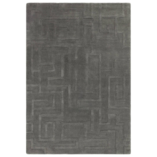 Atmacha Home & Living Rug Maze Charcoal - Grey/Silver - Plain Rug