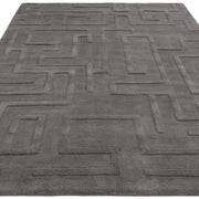Atmacha Home & Living Rug Maze Charcoal - Grey/Silver - Plain Rug