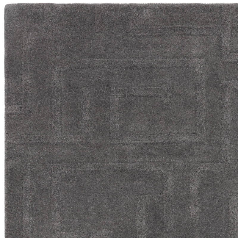 Atmacha Home & Living Rug Maze Charcoal - Grey/Silver - Plain Rug