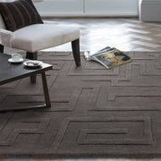 Atmacha Home & Living Rug Maze Charcoal - Grey/Silver - Plain Rug