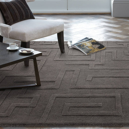 Atmacha Home & Living Rug Maze Charcoal - Grey/Silver - Plain Rug