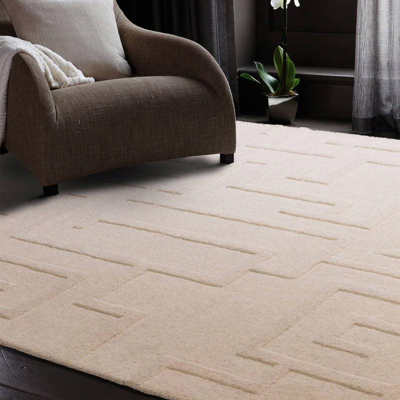 Atmacha Home & Living Rug Maze Cream - Cream/White - Plain Rug