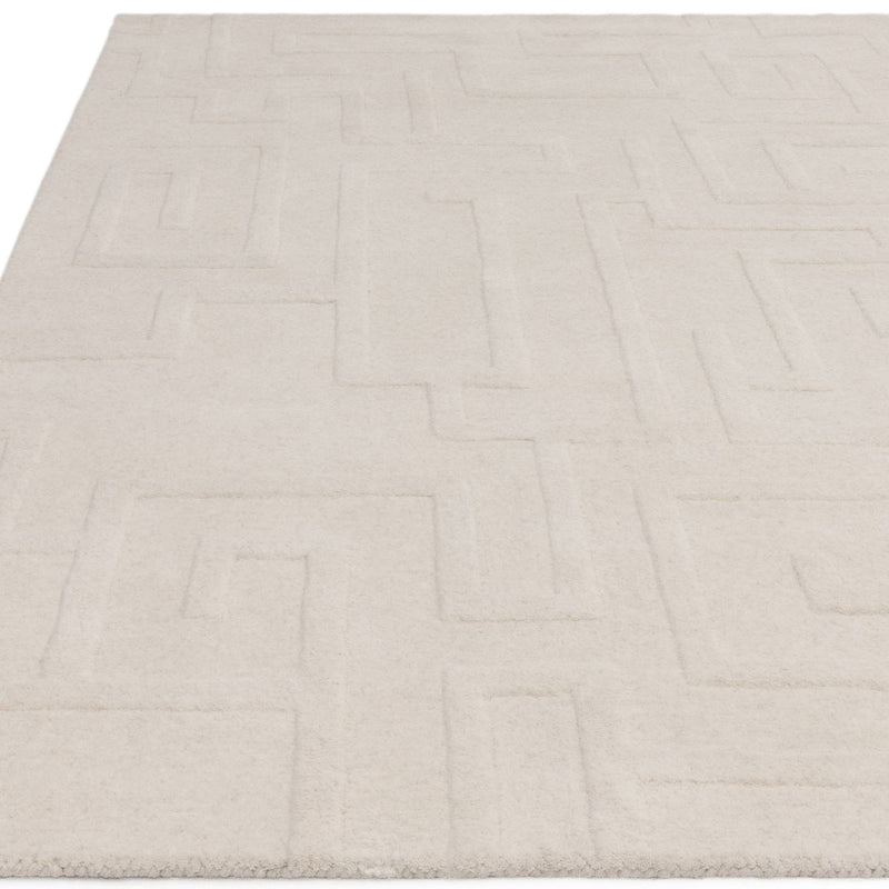 Atmacha Home & Living Rug Maze Cream - Cream/White - Plain Rug