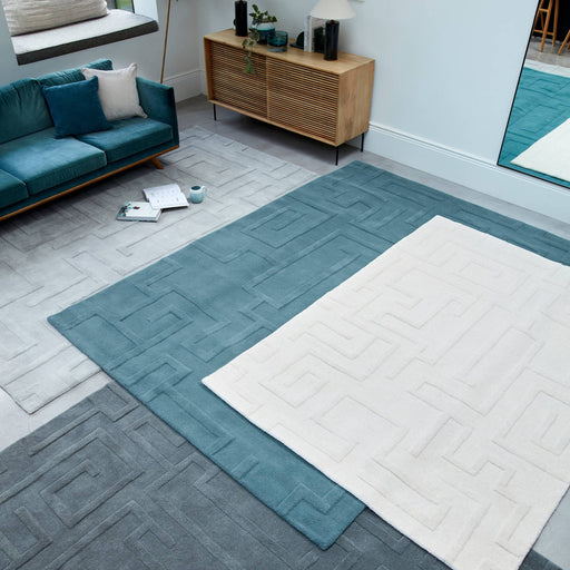 Atmacha Home & Living Rug Maze Silver - Grey/Silver - Plain Rug