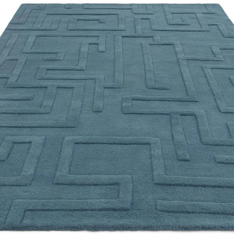Atmacha Home & Living Rug Maze Teal - Blue - Plain Rug