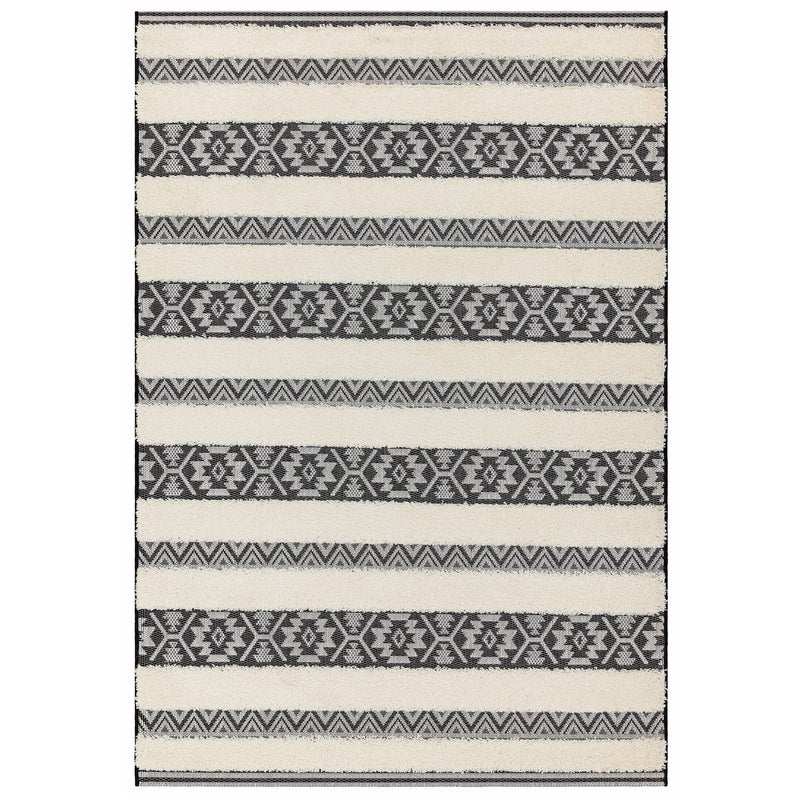 Atmacha Home & Living Rug Monty MN03 Black/Cream Stripe - Monochrome - Modern Rug
