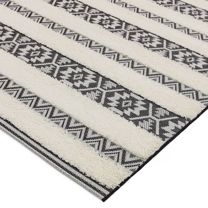 Atmacha Home & Living Rug Monty MN03 Black/Cream Stripe - Monochrome - Modern Rug