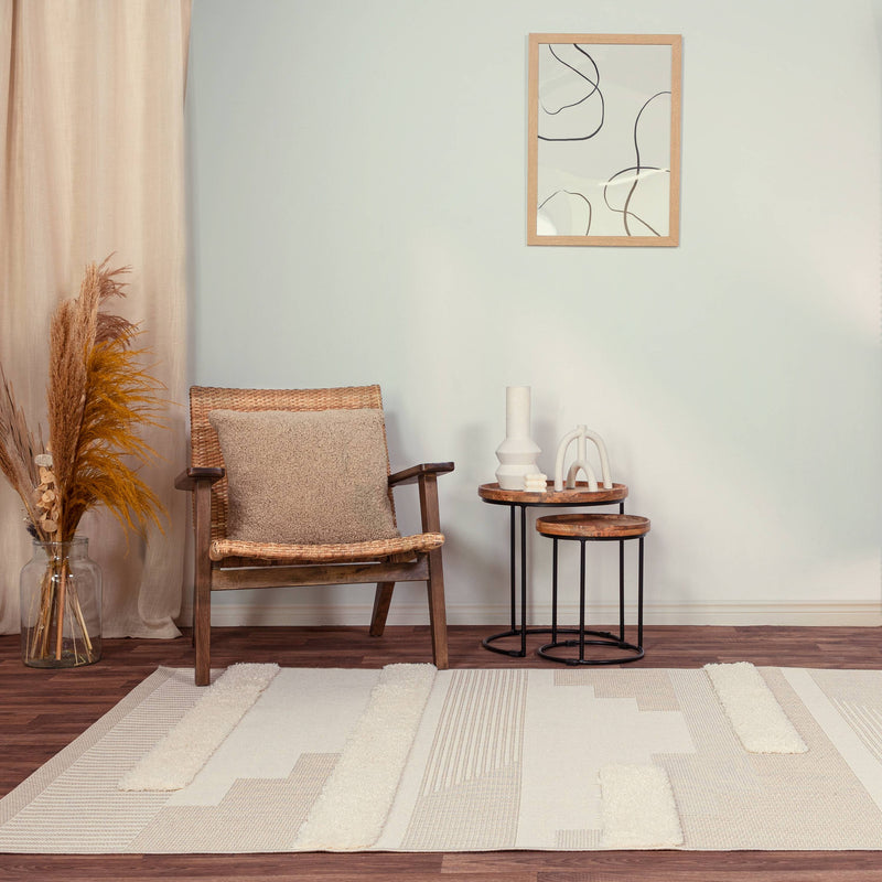 Atmacha Home & Living Rug Monty MN06 Natural/Cream Geometric - Beige/Natural - Modern Rug