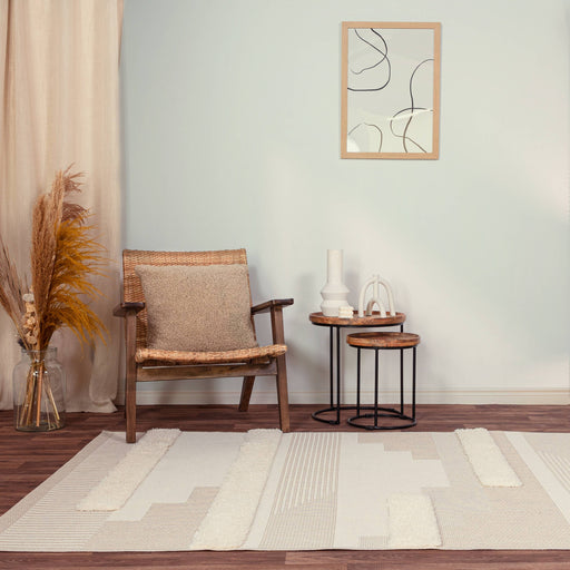 Atmacha Home & Living Rug Monty MN06 Natural/Cream Geometric - Beige/Natural - Modern Rug