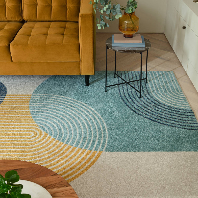 Atmacha Home & Living Rug Muse Blue Retro MU15 - Modern Rug