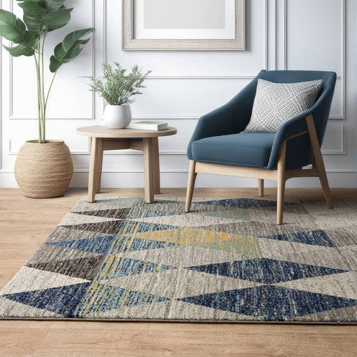 Atmacha Home & Living Rug Muse Harlequin Blue MU25 - Modern Rug