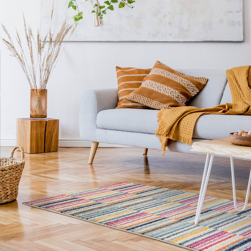 Atmacha Home & Living Rug Muse Multi-Coloured Stripe MU06 - Modern Rug
